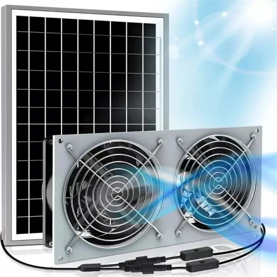 600W Solar Fan Kit Portable Exhaust Fan 18V Solar Panel Outdoor Ventilation Fans