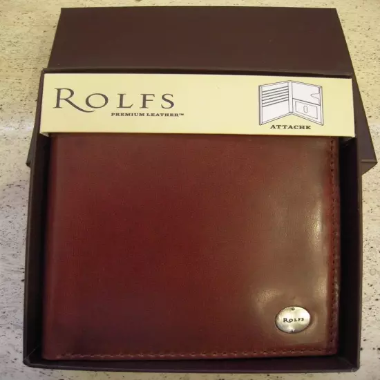 BROWN ROLFS Men's wallet 21 credit card slots Genuine Premium Leather ATTACHE NW