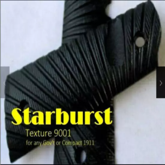 89_9001 Les Baer Correct Width Starbursts 1911 Govt Black G10 Magwell Grips