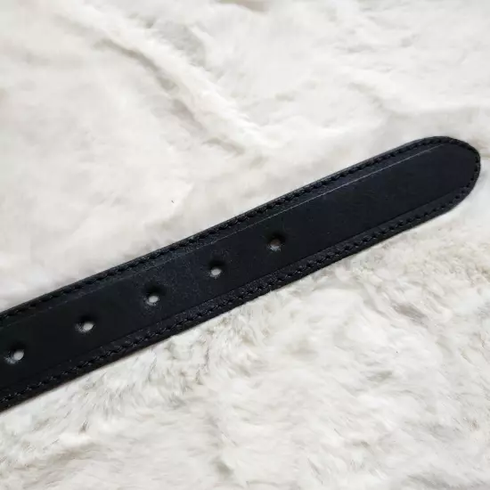 Silver Belt Collection SSN Size 32/80 cm Genuine Leather Black Belt