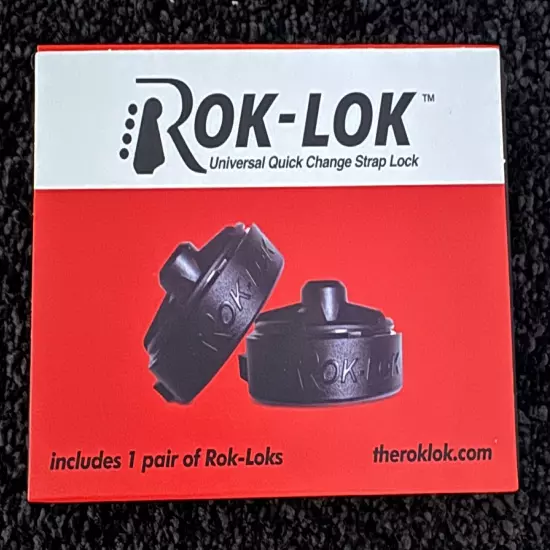 Rok Lok Universal Quick Change Guitar Strap Lock - Guitar Strap Locks Set - Blk