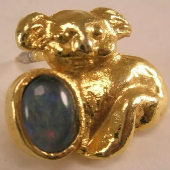 Koala Bear Cabochon Vintage Tie Tack Lapel Pin animal