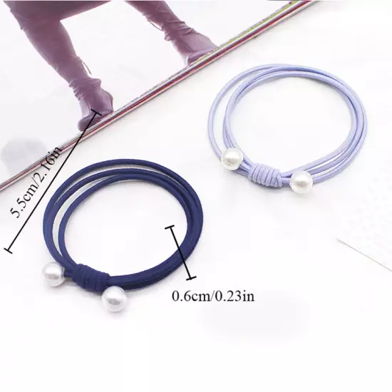 1PCS Simple Knotted Pearls Hair Ring Hair Ties Ponytail Rubber Band Hair Rope