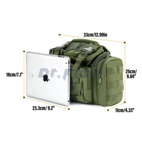 Fishing Tackle Bag Waist Shoulder Tactical Pack 900D Green Water Resistant