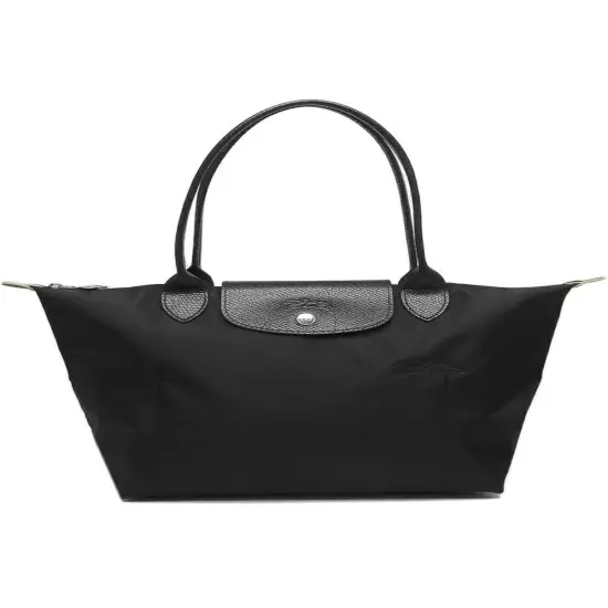 Longchamp Le Pliage NYLON Canvas & Leather Tote Women's Black, BRAND NEW