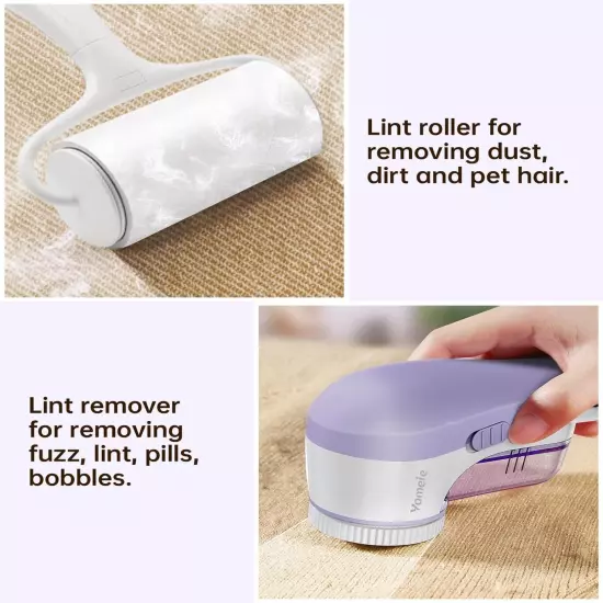 Fabric Shaver & Lint Roller Set, Electric Lint Remover for Clothes, Furniture...