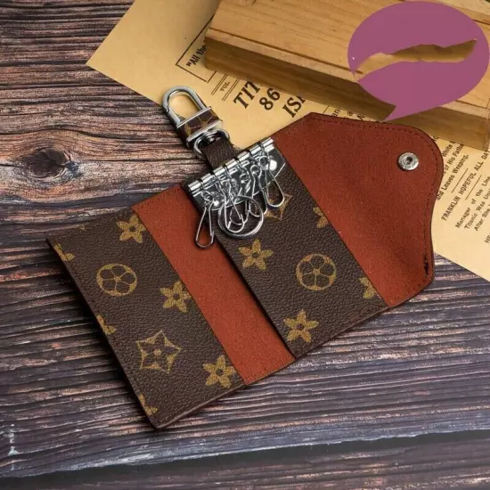 Genuine Leather Key Holder Case Keychain Pouch Bag Car Wallet Key Ring Unisex'