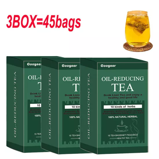 Oil-Reducing Tea-10 Herbal with Excellent Formula, Oil Cleansing Tea for Liver