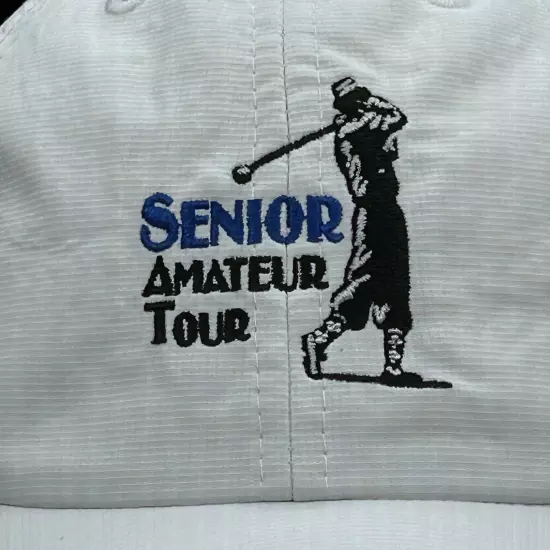 Senior Amateur Tour Golf Hat White Adult One Size Poly American Dry Goods Used