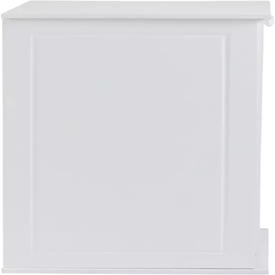 Tilt-Out Laundry Sorter Cabinet with Shutter Front, White, White Wood Shutter