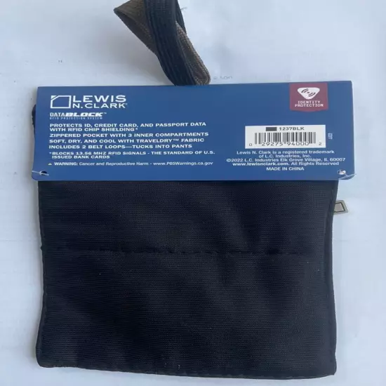 Lewis N. Clark RFID Hidden Travel Wallet, interior pockets Security & Safety BLK