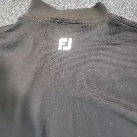 Footjoy FJ Pullover Golf Black Long Sleeve Mock Neck Size M Performance 