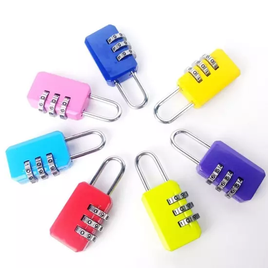 Padlock Dormitory Cabinet Lock Backpack Zipper Lock 3 Digit Password Lock