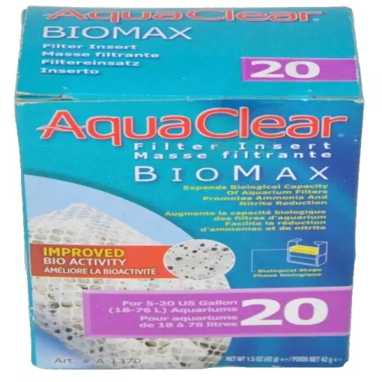 AQUACLEAR BIOMAX FILTER INSERT A-1370 20 COUNT