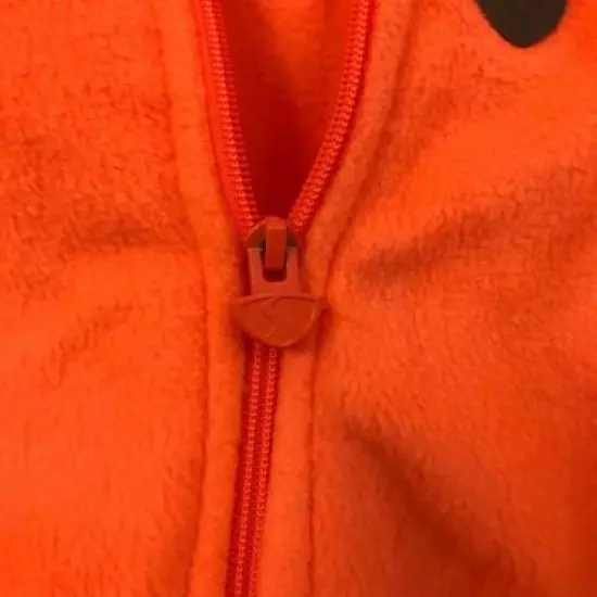 Wood' N Trail Large Fleece Zip Up Jacket Bright Blaze Orange Hunting 