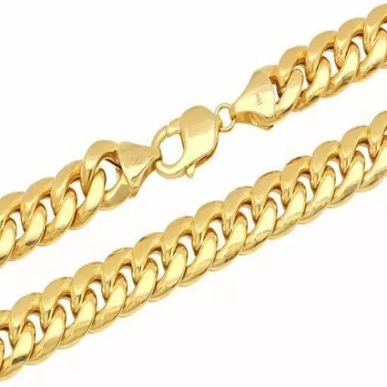 10k Yellow Gold 5.5mm-7mm Miami Cuban Link Chain Necklace Bracelet 8"-30" Hollow