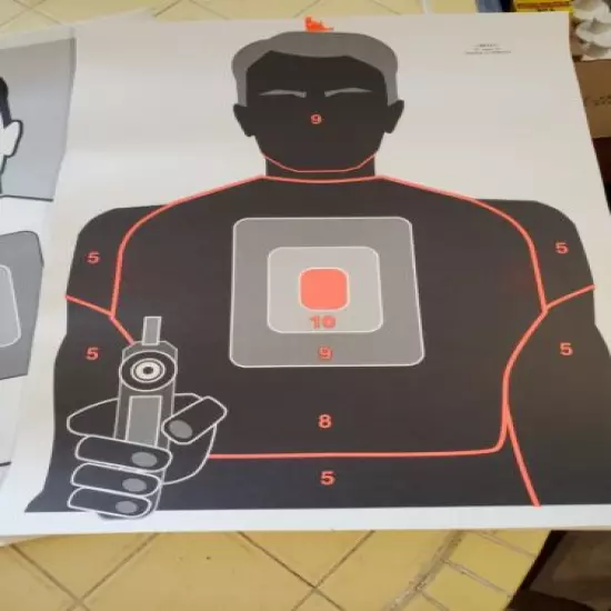 Paper Shooting Targets Person Silhouette Hanging Multi-Zone 22" x 17" - 74 Total