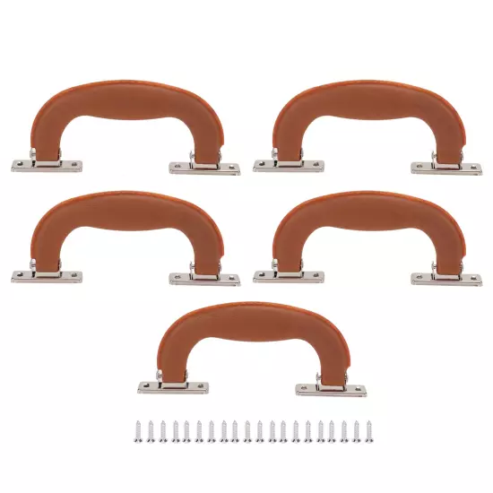 5Pcs Luggage Handle Pull Replacement Grip for Vintage Suitcase Box Case(Brown)