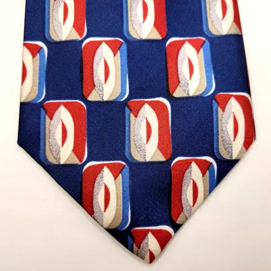 KETCH Colorful Geometric Print Blue Background Necktie Classy Business Style