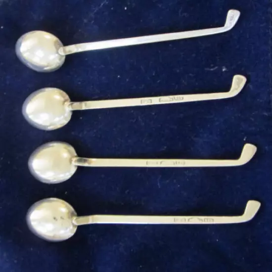 Vintage Australia Sterling Silver Golf Club Coffee Tea Spoons x 4, circa 1950's