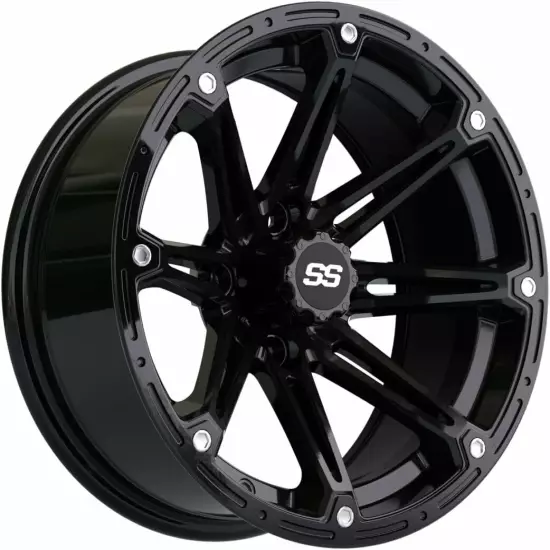 Set of 4 GTW 14" Element Matte Black Lifted Golf Cart Wheels on 23" A/T Tires