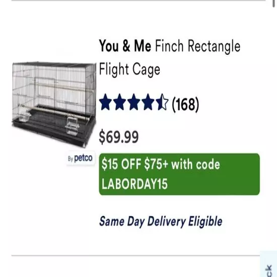 you and me rectangle finch cage