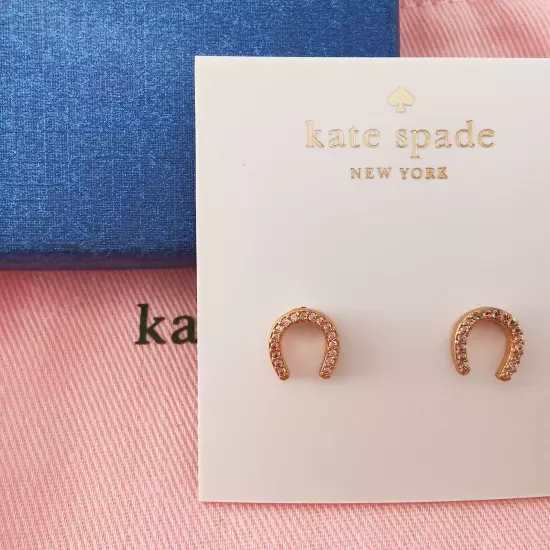 Kate Spade New York Wild Ones gold tone Pave Horseshoe Stud Earrings