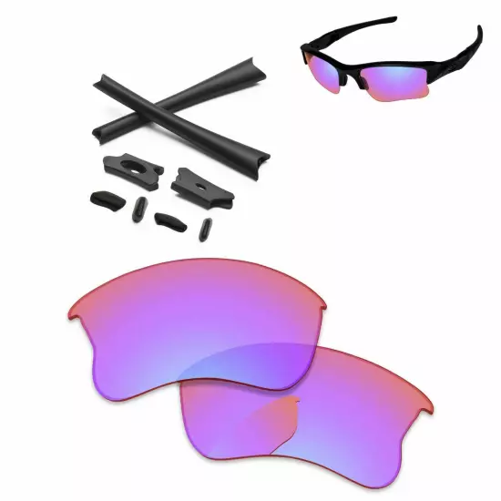 Rubber Kit + Polarized Replacement Lenses For-Oakley Flak Jacket XLJ - Options