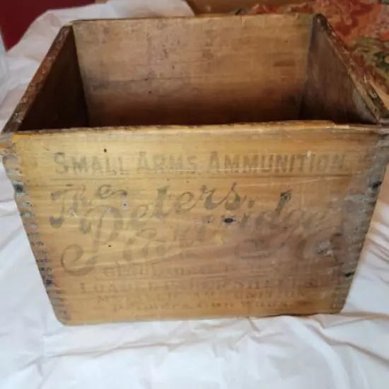 Antique Peters Cartridge Ammunition Box Dovetail advertising 