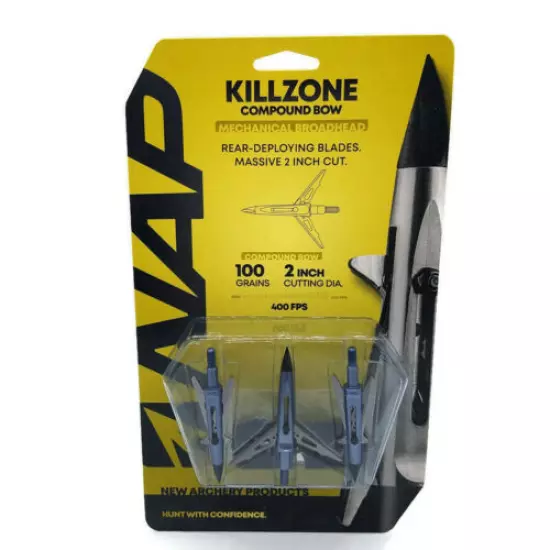 New Archery Products NAP Killzone Compound Bow Mechanical Broadheads 100 Grains