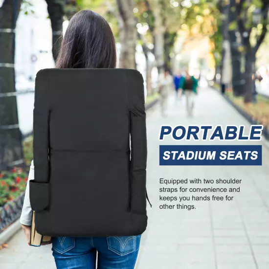 Football Bleacher Chairs Easy to Carry Stadium Seats Padded Cushion Backs Pocket