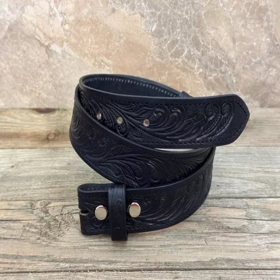 Western Belt Handmade Strap Men's Full Grain Leather No Buckle Cowboy Rodeo Belt