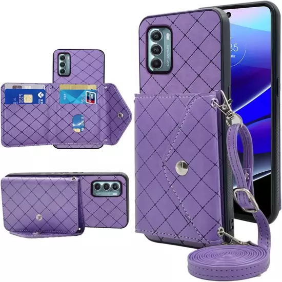 Compatible with Motorola Moto Edge 2021/Motoedge 5G UW 2021 Wallet Case with Cro