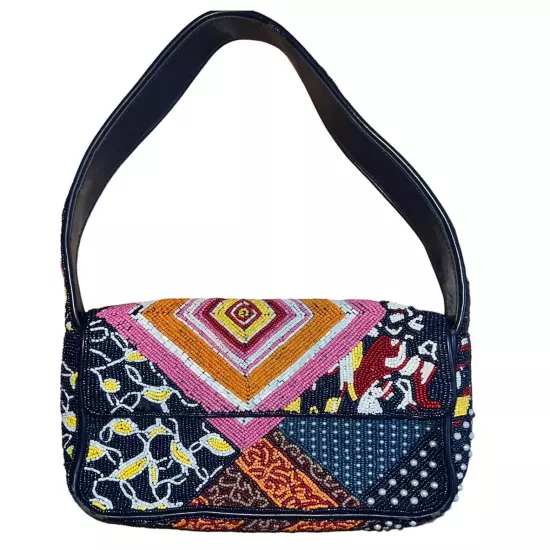 Staud Tommy Patchwork Beaded Shoulder Bag