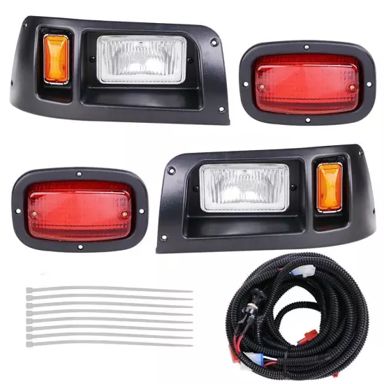 For Club Car DS 1982 and UP Red & Amber Light Kit Headlight Tail Light Halogen