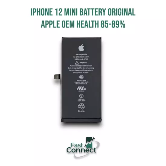 iPhone 12 Mini Battery Replacement Original Apple OEM Battery Health 85-89%