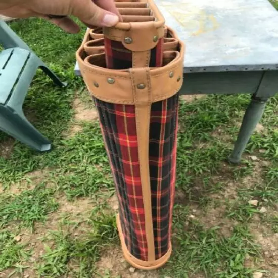 Vintage Wilson Country Club Red Black Plaid Golf Bag 