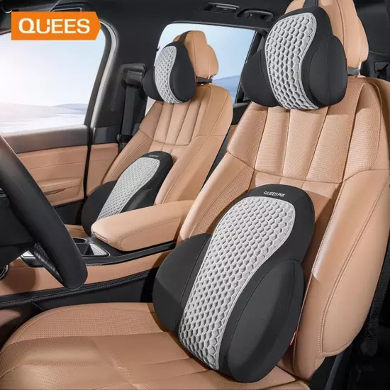 QUEES Joe's Auto Products 24 Years Honeycomb Headrest Lumbar √φ Support C1W9