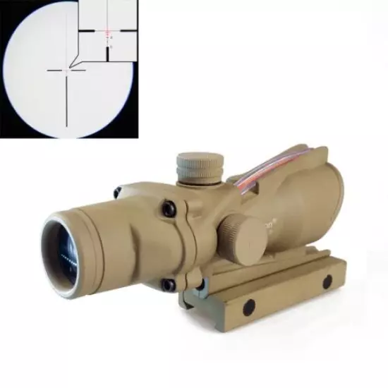 Hunting Style 4X32 Real Fiber Source Red Crosshair Illuminated Rifle Scope