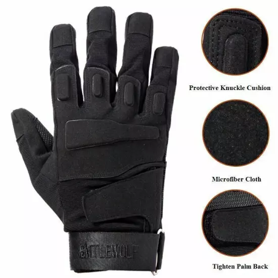 Tactical Full Finger Gloves Army Military Combat Hunting Shooting Sniper Mittens