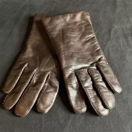 Vintage Fownes Leather Gloves Womens Size M Brown WPL 9522 Thinsulate Lining