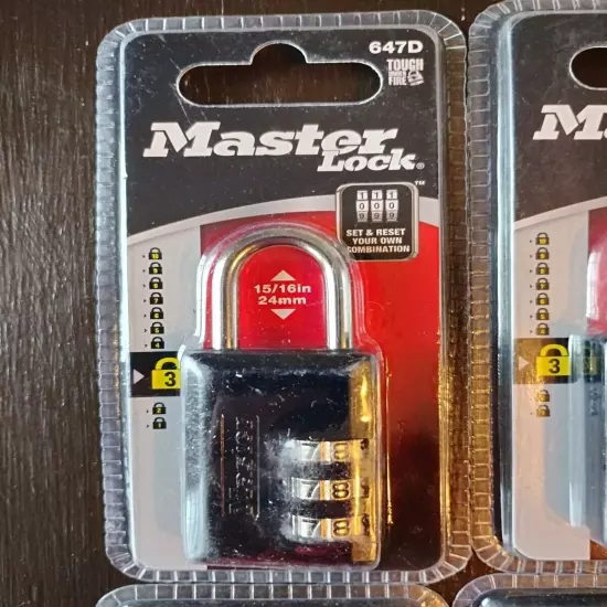 Master Lock Luggage Lock 647D SIX (6) Pieces! Set Your Own Combination! W/Inst