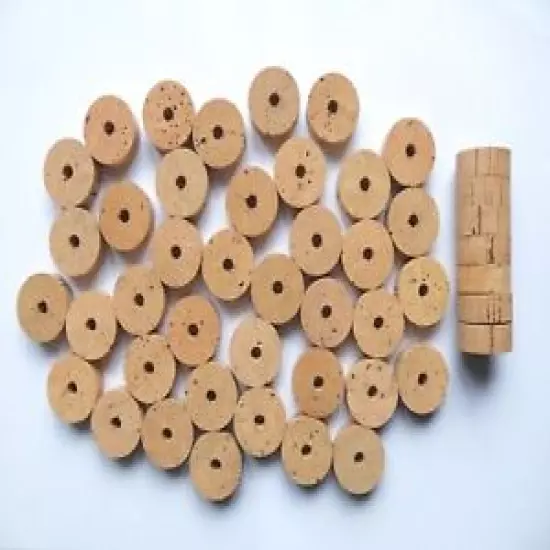 100 CORK RINGS 11/4"X1/2" GRADE EXTRA BORE 1/4" 