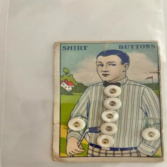 LOOK__RARE, ANTIQUE GOLF SHIRT BUTTON CARD, NEVER SEEN ONE BEFORE