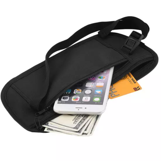 Invisible Travel Waist Packs Pouch for Passport Money Belt Bag Hidden Wal-lq_