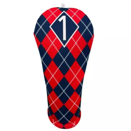 BeeJos Navy and Red Argyle Golf Club Head Covers