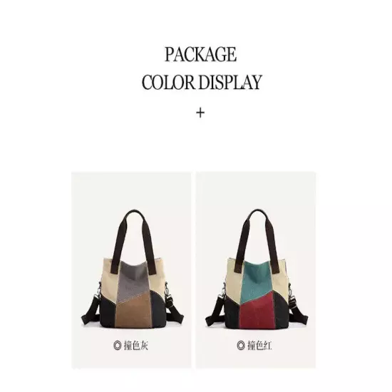 Women's Bag Canvas Bag Women's Patchwork Bag Shoulder Handbag