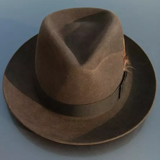 Stetson Royal Deluxe Men's Gray Fedora, sz 6 7/8, New