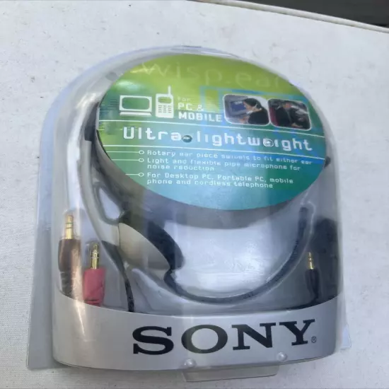 2002 Sony DR-140UP Ultra Lightweight Hands Free Headset Sealed