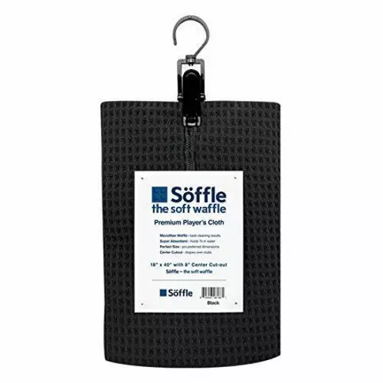 Soffle Waffle Players Golf Towel | Caddy Size 18” x 40” with Center Cut | Mic...